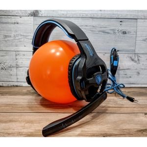 Sades SA-810 Gaming Headset w/ Mic! Corded. Blue & Black! Great Condition!
